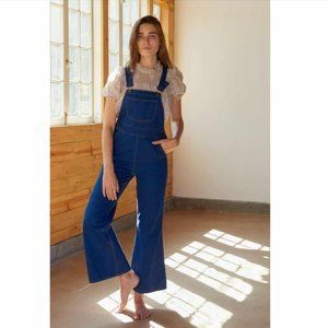 CHRISTY DAWN The Billy Overall Flared Leg Size 29 NWT Cobalt Blue Denim